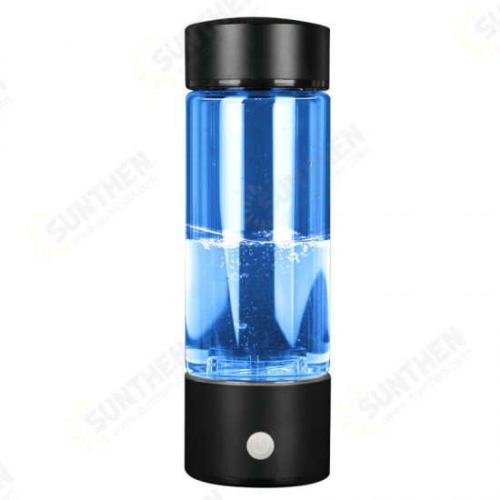 450ml Hydrogen-Rich Water Ionizer Maker Cup Generator Glass Bottle Mug USB Charging Glass Water Bottle