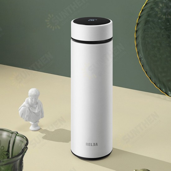 500ml Insulated Cup Smart LCD Temperature Display Water Bottle Stainless Steel Vacuum Thermos Camping Travel