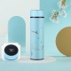 500ml Retro Chinese Style Thermos Cup LCD Temperature Display Stainless Steel Double Wall Insulated Cup Water Bottle for Camping Travel Sport