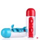 600ml Water Bottle 7 Days Week Pill Capsule Case Organizer Leak-Proof Drinking Cup