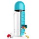 600ml Water Bottle 7 Days Week Pill Capsule Case Organizer Leak-Proof Drinking Cup