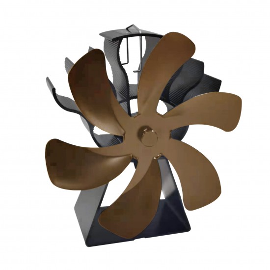 Fireplace Fan 6 Blades Heat Powered Stove Fan Top Burner Fireplace Silent Eco Heater Fan Home Efficient Heat Distribution