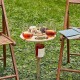 Outdoor Drink Table Mini Wooden Rack Foldable Round Desktop Easy Carry Desk Furniture Cup Glass Holder Picnic Table Party Camping Travel