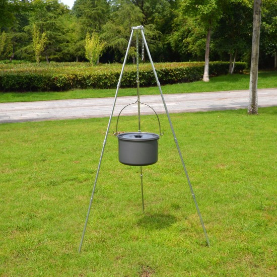 Multifunction Camping Bonfire Tripod Portable Hanging Water Jugs Bracket Detachable BBQ Cookware