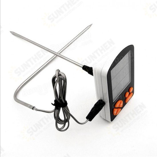 Outdoor BBQ Cooking Digital LCD Remote Thermometer with Built-in Timer Alarm AAA Battery