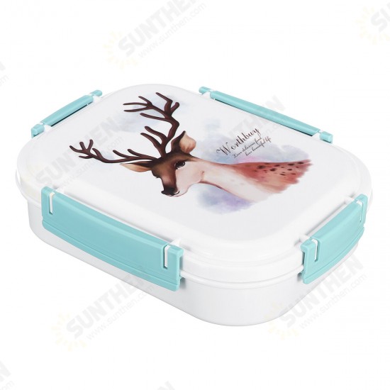 Outdoor Picnic Bento Box Stainless Steel Thermal Food Container Lunch Box 3/4 Grid Japanese Color Pattern