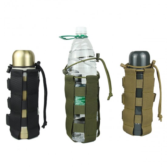 Outdoor Tactical Molle Water Bottle Bag Military Hiking Belt Holder Kettle Pouch Bag