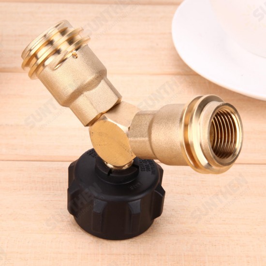 Outdoor Y-Shaped Camping Gas Stove Adapter Propane Refill Cylinder Tank Converter