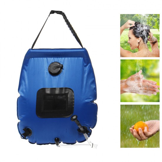 20L Solar Shower Bag Solar Heating Camping Shower Bag Heating Pipe Bag for Summer Beach Climbing Fishing Hiking