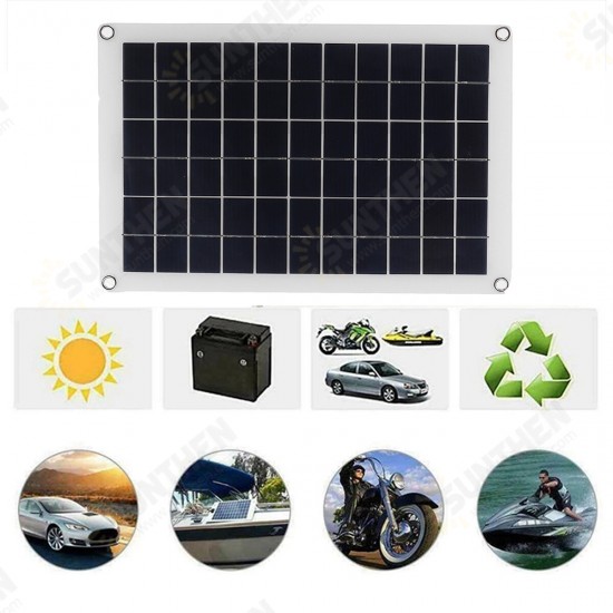 20W 12V/5V Polycrystalline Solar Panel Kit Battery Charger Portable Solar Panel for Car Boat Van