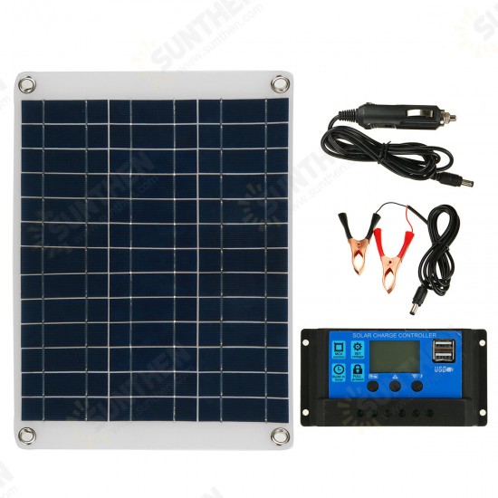 20W 12V/5V Polycrystalline Solar Panel Kit Battery Charger Portable Solar Panel for Car Boat Van