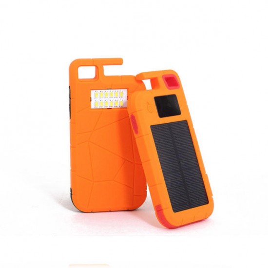 8000mah Solar Power Bank Camping Emergency LED Light Waterproof Battery Charger Compatible with Most Of Smart Phone