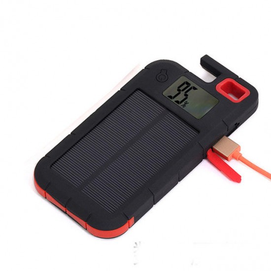 8000mah Solar Power Bank Camping Emergency LED Light Waterproof Battery Charger Compatible with Most Of Smart Phone