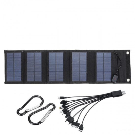 80W Foldable USB Solar Panel Portable Folding Waterproof Solar Panel Charger Outdoor Mobile Power Battery Charger