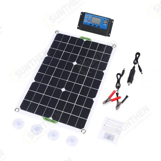 80W Solar Panel Kit Battery Charger Power Bank Camping Travel Generator with Controller