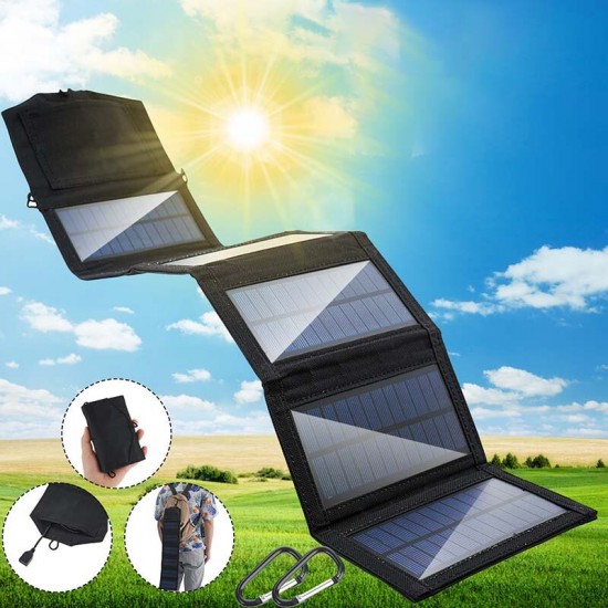 Upgraded 12W 5V Portable Solar Panel Charger Camping Foldable Solar Panel For Phone Charge Power Bank Digital Camera Outdoor Battery Charging