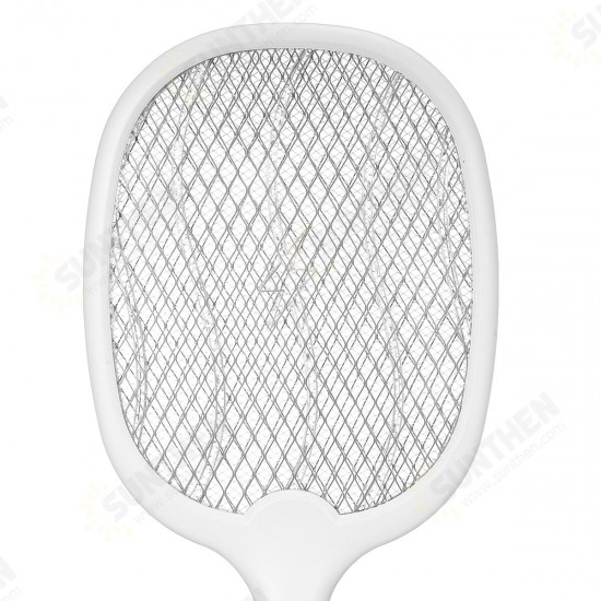 2 In 1 Electronic Fly Swatter Three-Layer Large Grid Intelligent Electric Mosquito Swatter With LED Light 1200mAh 3500V USB Rechargeable