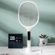 3000V 5W Electric Fly Swatter USB/Solar Rechargeable Intelabe Bug Zapper with 3-Layer Safety Mesh