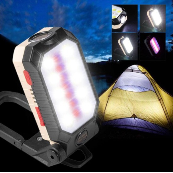 4-Modes COB T6 LEDs Ultra Bright Foldable Camping Lamp Super Bright Portable Survival Lanterns With Magnet Bracket Outdoor Waterproof Emergency Work Light