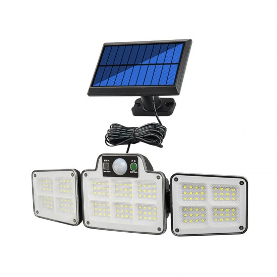 Solar Wall Light with Remote Control Intelligent Body Sensor Light LED Split Adjustable Waterproof Outdoor Camping Garden Patio Light