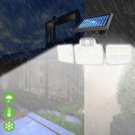 Solar Wall Light with Remote Control Intelligent Body Sensor Light LED Split Adjustable Waterproof Outdoor Camping Garden Patio Light