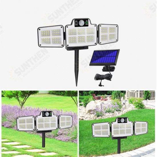 Solar Wall Light with Remote Control Intelligent Body Sensor Light LED Split Adjustable Waterproof Outdoor Camping Garden Patio Light