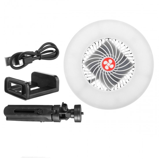 Portable Camping Light Multifunction USB Fan Built-in Batteries Rechargeable Mini Fan Light ABS Outdoor Lighting