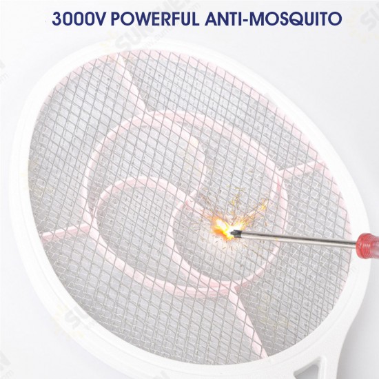 Rechargeable LED Electric Fly Swatter Mosquito Dispeller Home Camping Travel