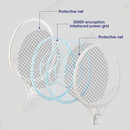 Rechargeable LED Electric Fly Swatter Mosquito Dispeller Home Camping Travel