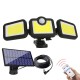 Solar Sensor Security Lights 3 Heads Motion Sensor Lights Adjustable Flood Lights Outdoor Spotlights Rotatable IP65 Waterproof for Porch Garden Patio Yard Garage Pathway