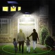 Solar Sensor Security Lights 3 Heads Motion Sensor Lights Adjustable Flood Lights Outdoor Spotlights Rotatable IP65 Waterproof for Porch Garden Patio Yard Garage Pathway