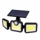 Solar Sensor Security Lights 3 Heads Motion Sensor Lights Adjustable Flood Lights Outdoor Spotlights Rotatable IP65 Waterproof for Porch Garden Patio Yard Garage Pathway