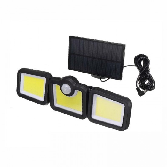 Solar Sensor Security Lights 3 Heads Motion Sensor Lights Adjustable Flood Lights Outdoor Spotlights Rotatable IP65 Waterproof for Porch Garden Patio Yard Garage Pathway