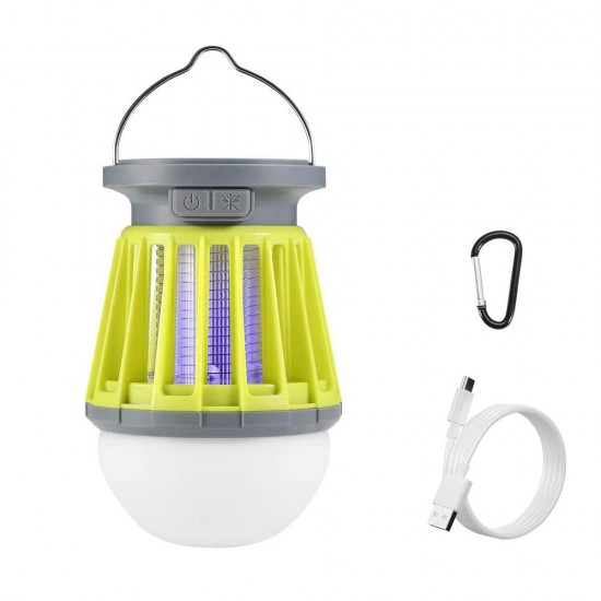 Solar Mosquito Killer Lantern IPX6 Waterproof Mosquito Zapper 3 Modes Camping Light USB/Solar Charging Mosquito Lamp
