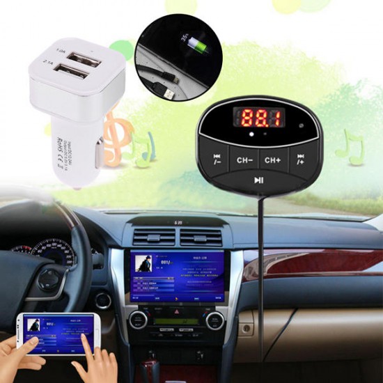 Car Kit Hands TF Card Extend FM Music Blutooth Receiver Trasmitter Car Charger For Phone