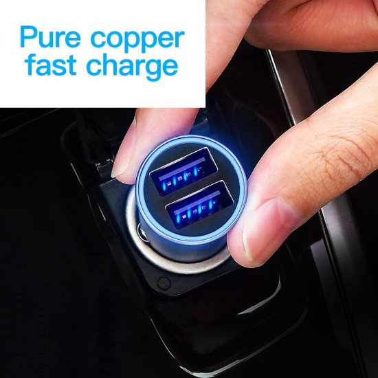 Dual USB Car Charger Adapter LED Indicator Fast Charging For iPhone 12 XS 11Pro MI10 POCO X3