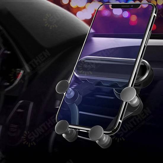 Upgrade Metal Gravity Linkage Automatic Lock Air Vent Car Phone Holder for 4.7-6.5 Inch Smart Phone iPhone XS Max Samsung Galaxy S10+