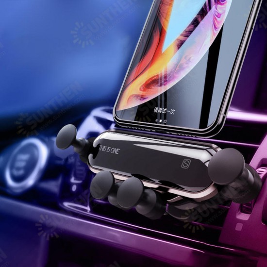 Upgrade Metal Gravity Linkage Automatic Lock Air Vent Car Phone Holder for 4.7-6.5 Inch Smart Phone iPhone XS Max Samsung Galaxy S10+