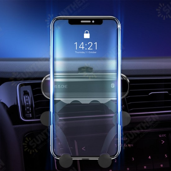 Upgrade Metal Gravity Linkage Automatic Lock Air Vent Car Phone Holder for 4.7-6.5 Inch Smart Phone iPhone XS Max Samsung Galaxy S10+