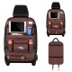 Multi-Function Leather Car Seat Hanging Bag with Phone/ Tablet Storage Pocket Travel Folding Dining Table Container