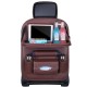 Multi-Function Leather Car Seat Hanging Bag with Phone/ Tablet Storage Pocket Travel Folding Dining Table Container