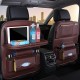 Multi-Function Leather Car Seat Hanging Bag with Phone/ Tablet Storage Pocket Travel Folding Dining Table Container