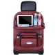 Multi-Function Leather Car Seat Hanging Bag with Phone/ Tablet Storage Pocket Travel Folding Dining Table Container