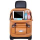 Multi-Function Leather Car Seat Hanging Bag with Phone/ Tablet Storage Pocket Travel Folding Dining Table Container