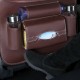 Multi-Function Leather Car Seat Hanging Bag with Phone/ Tablet Storage Pocket Travel Folding Dining Table Container