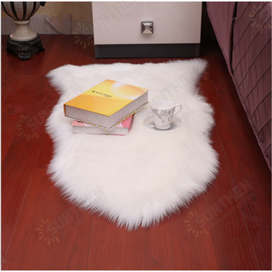 190*70CM Rectangle Sheepskin Rug Artificial Wool Soft for Chair Sofa Bedroom Floor Carpet