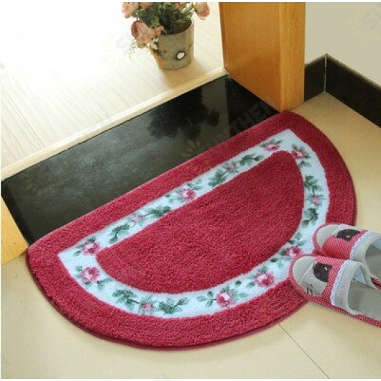 European-style Flower Rugs Garden And Rustic Semicircle Non-slip Absorbent Pad Doormat