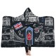 Flag of the United States UK Hooded Blankets Sherpa Fleece Ocean Blue Wearable Plush Throw Blankets