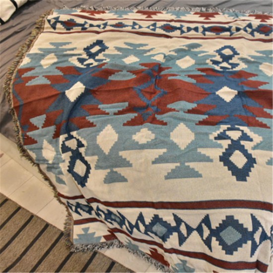 Retro Navajo American-Style Geometric Popcap Upholstery Leisure Carpet Air Conditioning Sofa Blankets