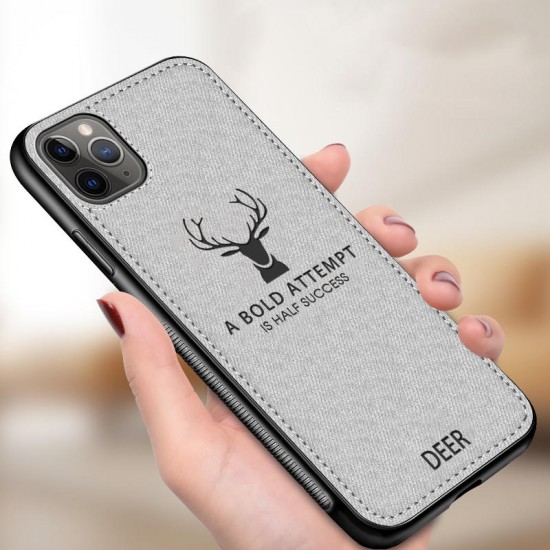 Deer Canvas Cloth Shockproof Protective Case for iPhone 11 Pro Max 6.5 inch